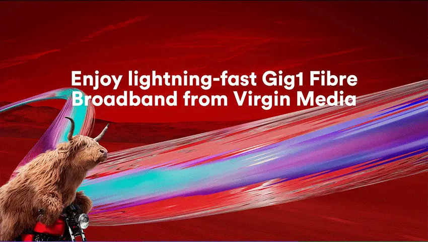 Virgin Media Broadband high-speed performance illustration