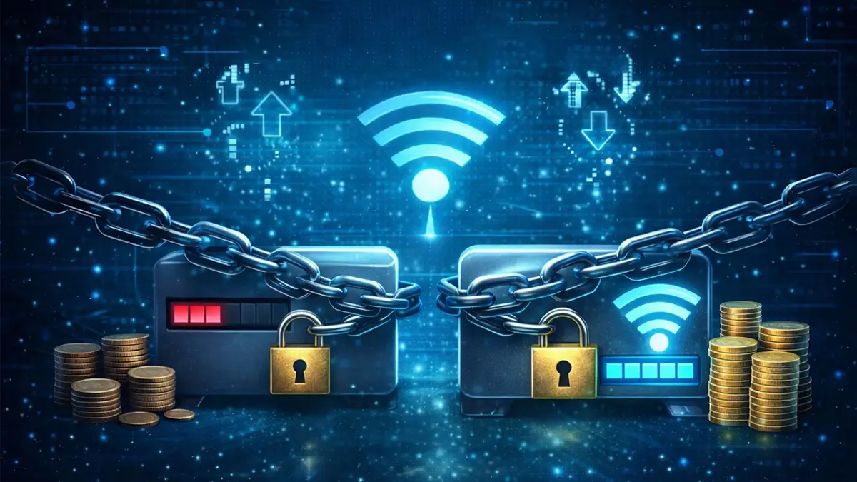 Visual comparison of budget versus premium broadband features
