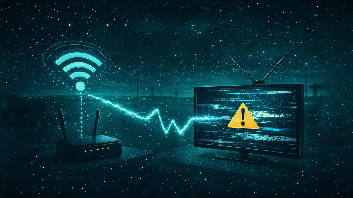 Broadband router placed next to a television causing signal interference