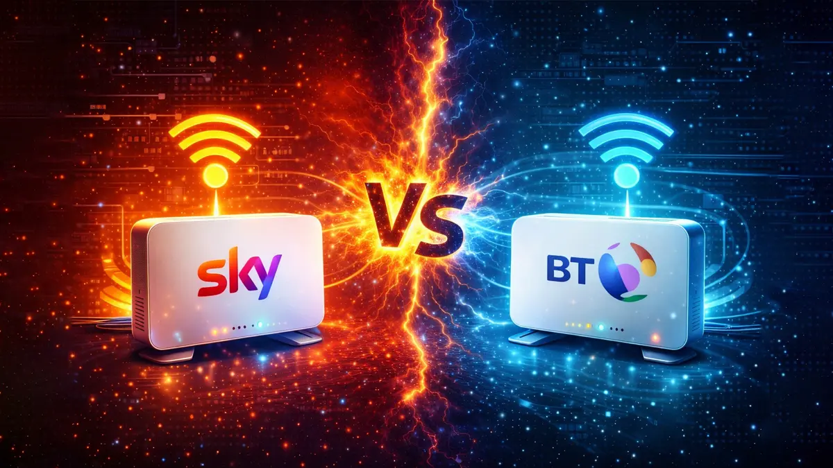 Sky vs BT Broadband Comparison Visual