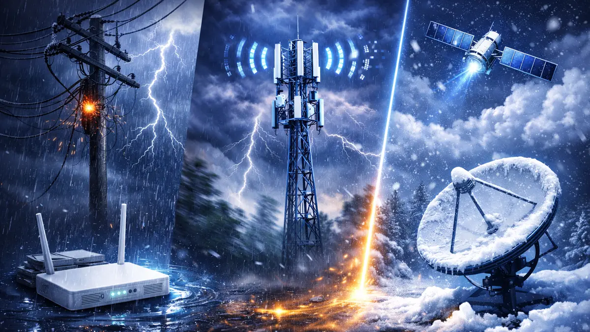 Rain on a window showing weather affecting internet connections