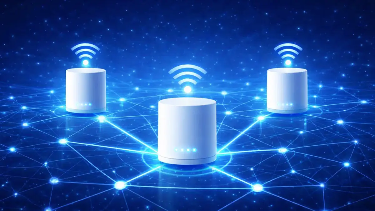 Diagram showing how Mesh Wi-Fi covers a whole house