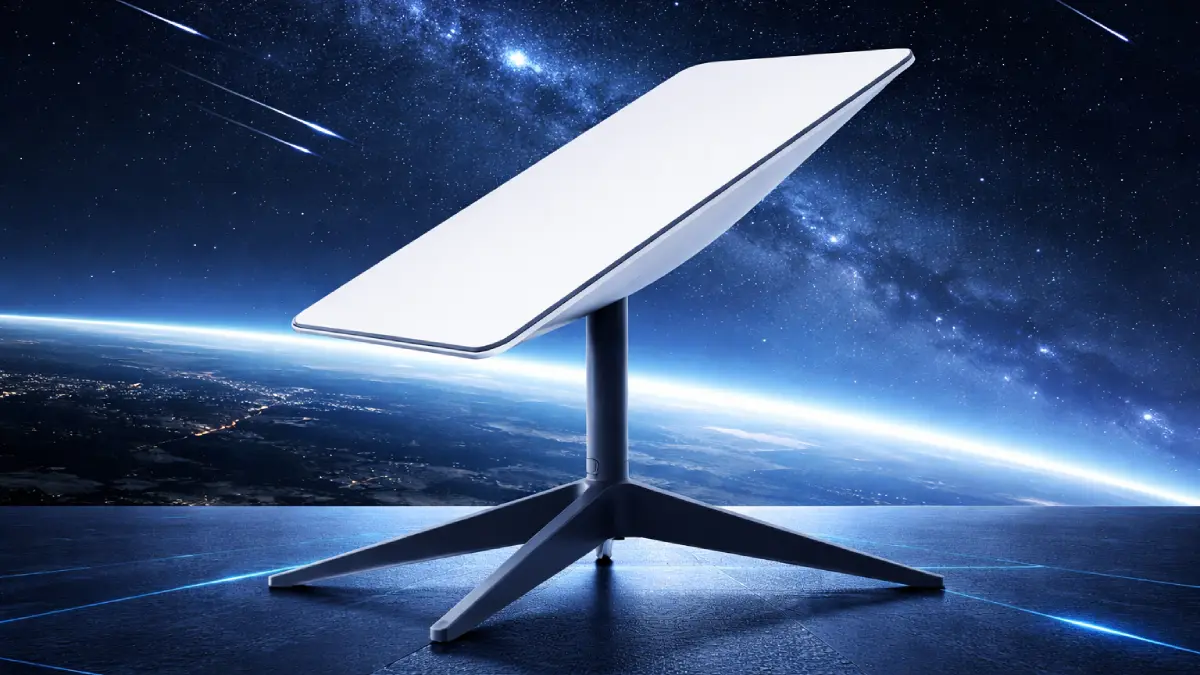 Starlink actuated dish on a stand