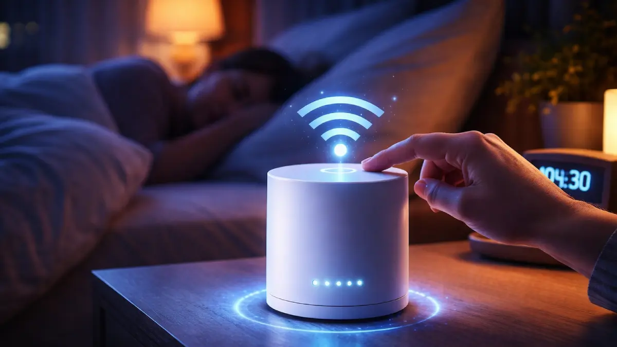 Wi-Fi router at night