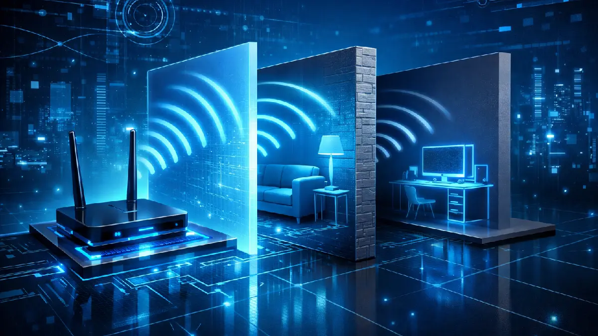 Wi-Fi signal travelling through walls