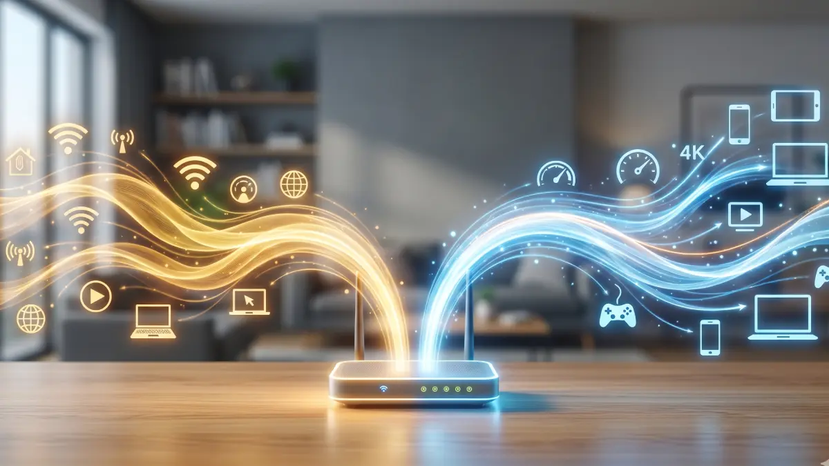 Dual broadband setup using two internet connections with a dual-WAN router